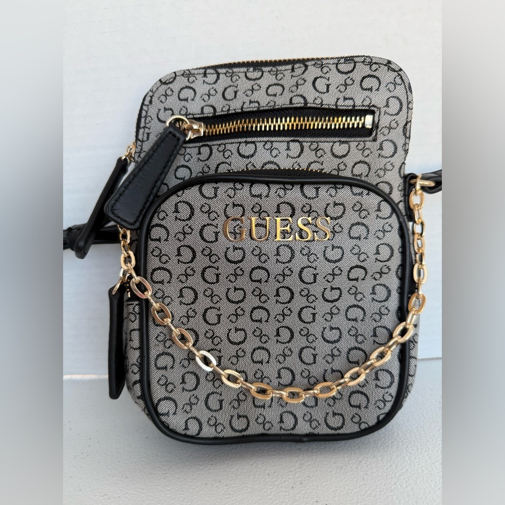 Guess Women's Grey & Black Crossbody/Shoulder Bag